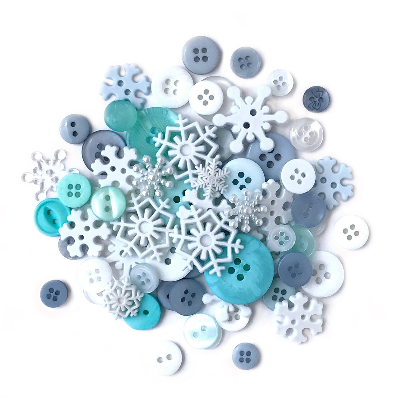 Buttons Galore and More 50+ Novelty Buttons for Sewing & Craft – Snowflake Theme Buttons